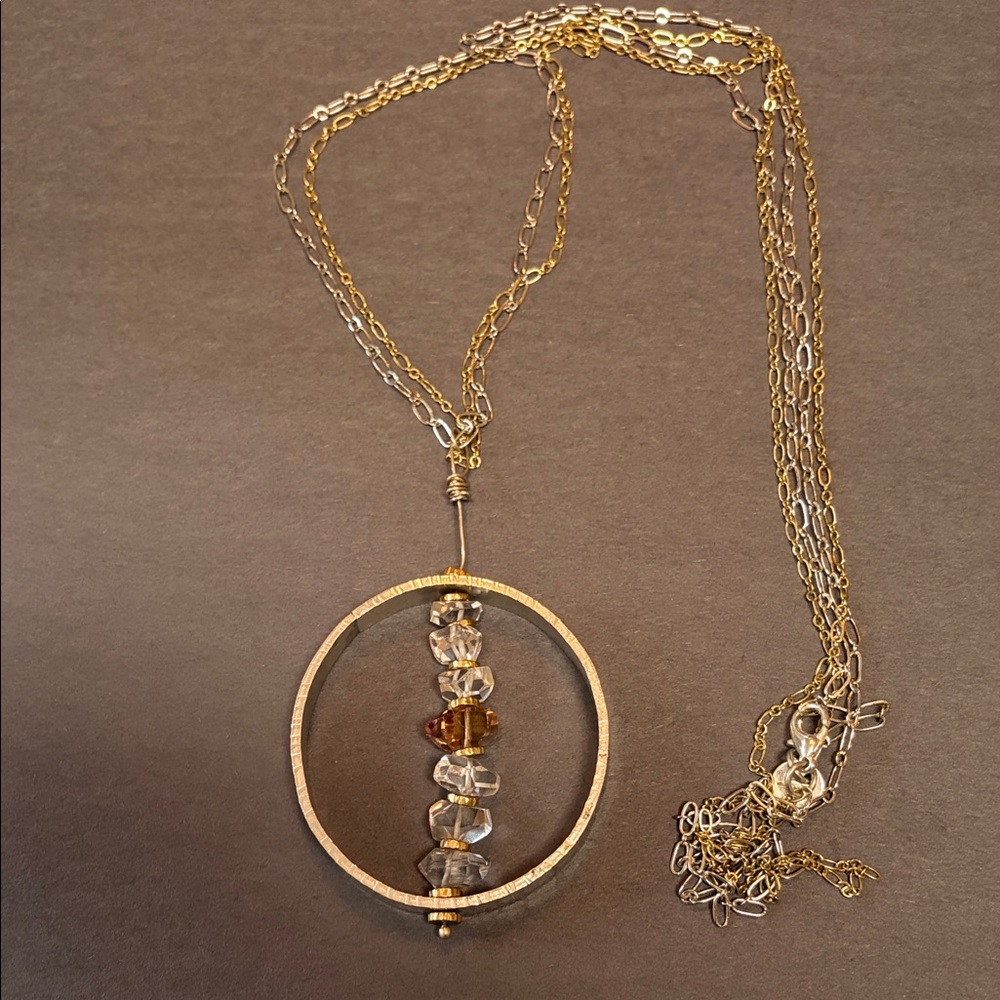 Elegant Sterling and Crystal Pendant Necklace
